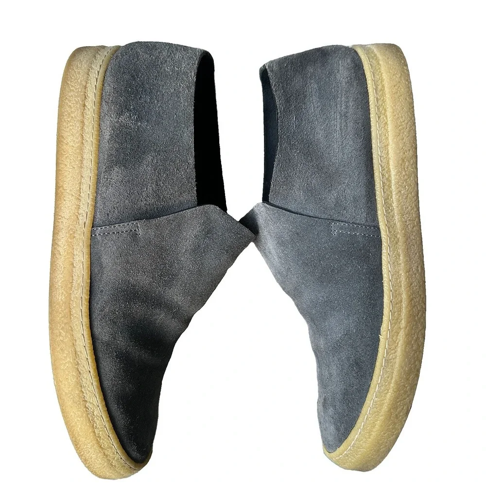 James Perse Loafers Men's Size 11 US Gray Suede Leather Slip On Platform Sole